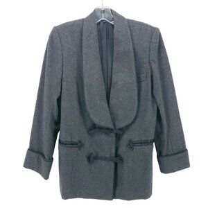 Vintage Charcoal Gray Coat Blazer Jacket Toggle Size Medium?